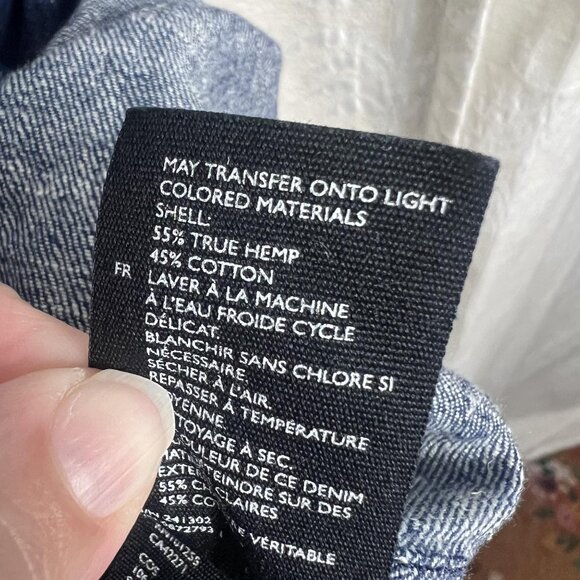 COS organic cotton hemp denim shift dress cuffed short sleeve summer classic 10 - Picture 10 of 11